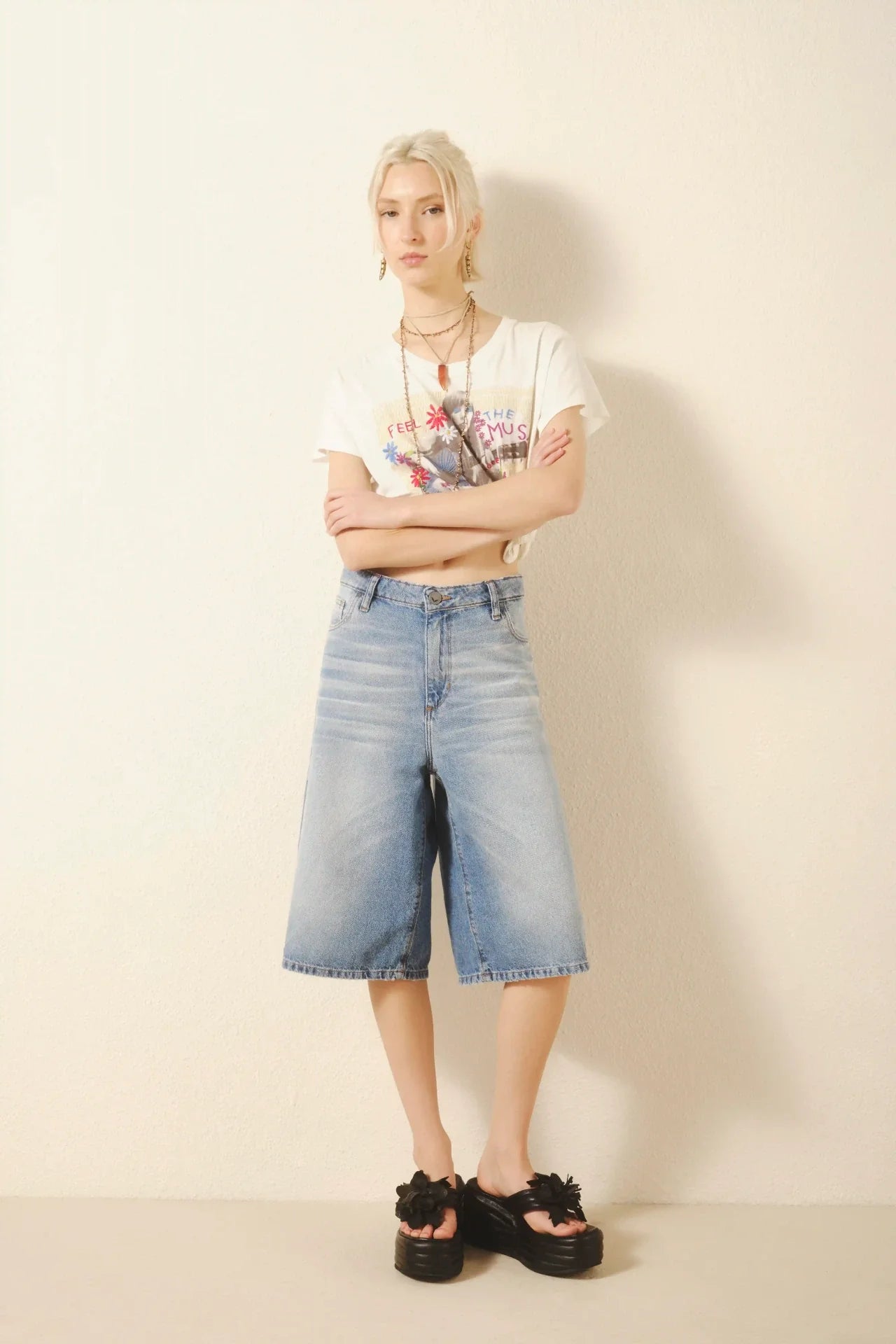 BERMUDA BOYFRIEND VINTAGE BLUE