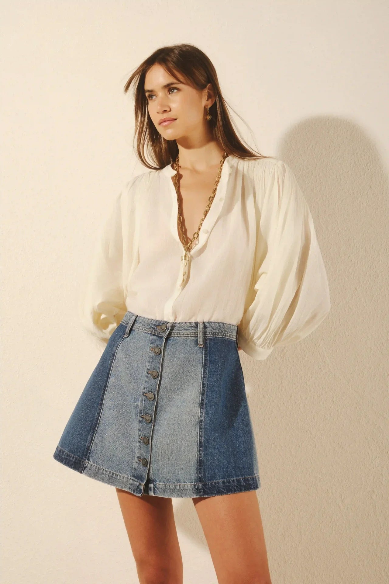 FALDA JOSEPHINE PATCH BLUE