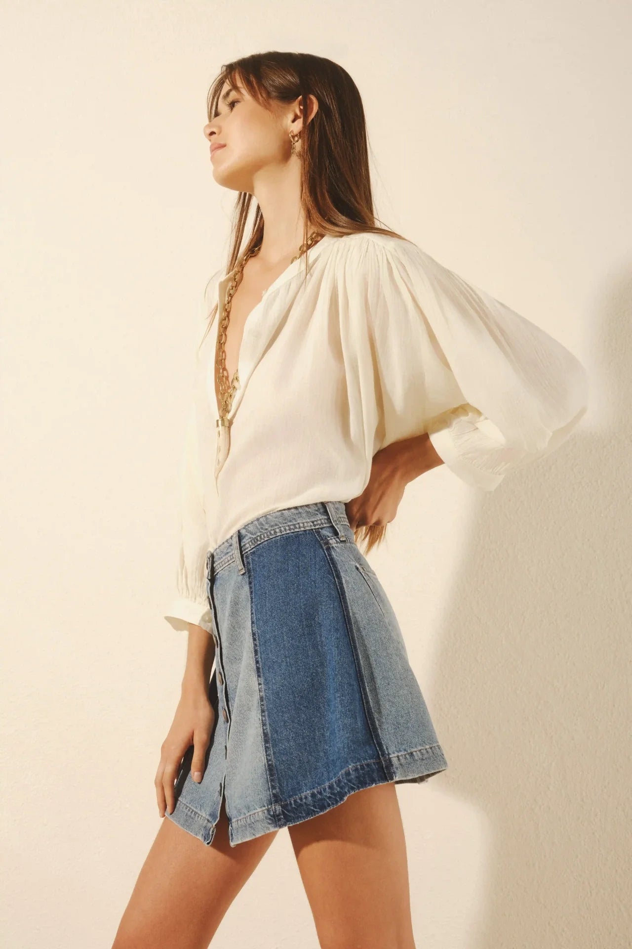 FALDA JOSEPHINE PATCH BLUE